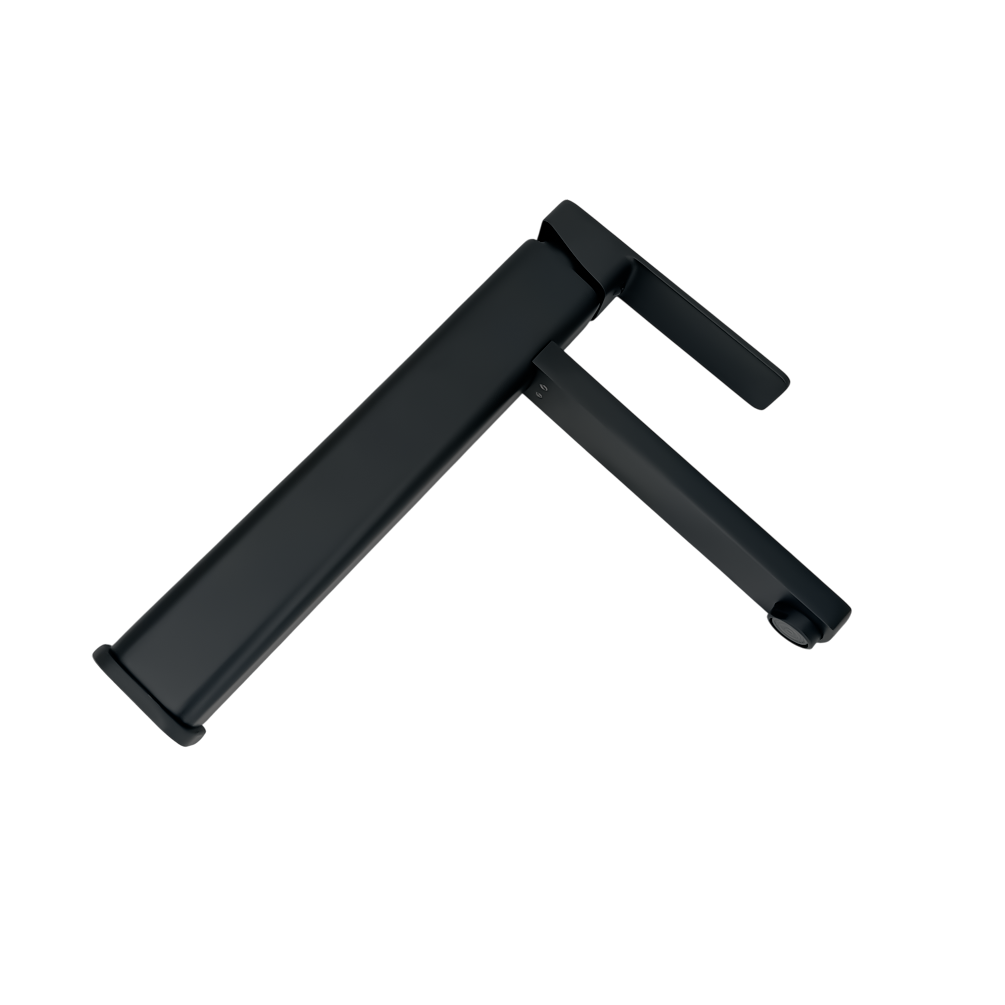 Grifería Lavamanos Poste Alto Mezclador Pico Plano Negro