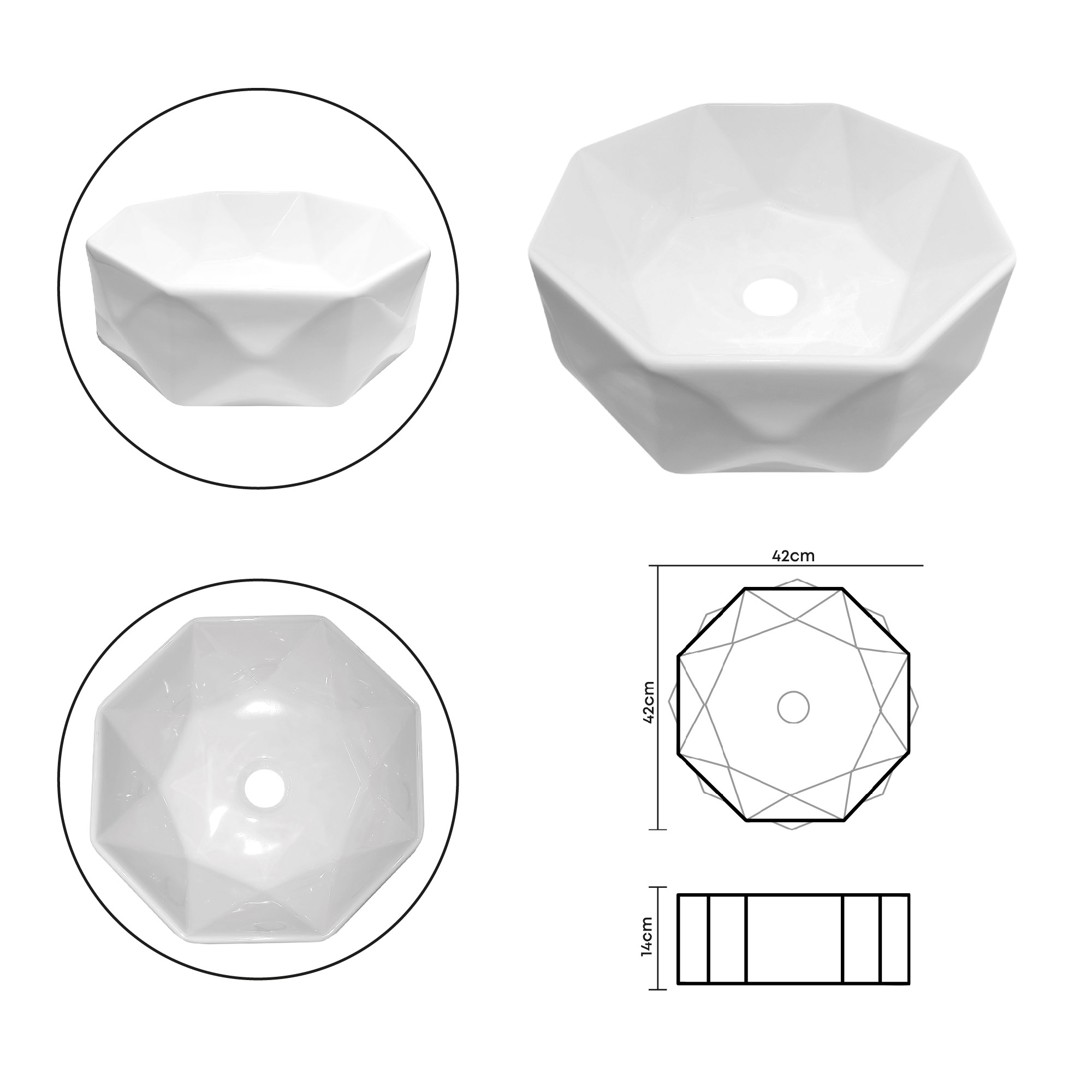 Combo Lavamanos y Grifería de Lujo Negro C1280