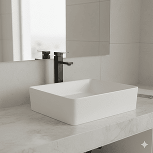 Combo Lavamanos y Grifería de Lujo Negro C1281