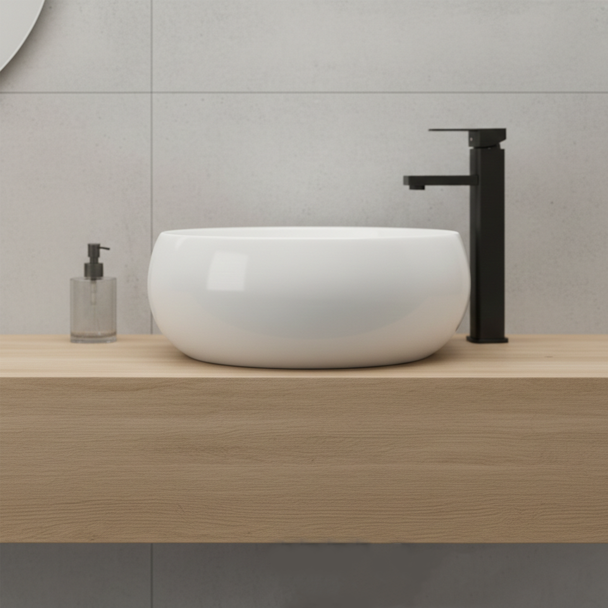 Combo Lavamanos y Grifería de Lujo Negro C1282