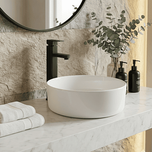 Combo Lavamanos y Grifería de Lujo Negro C1283