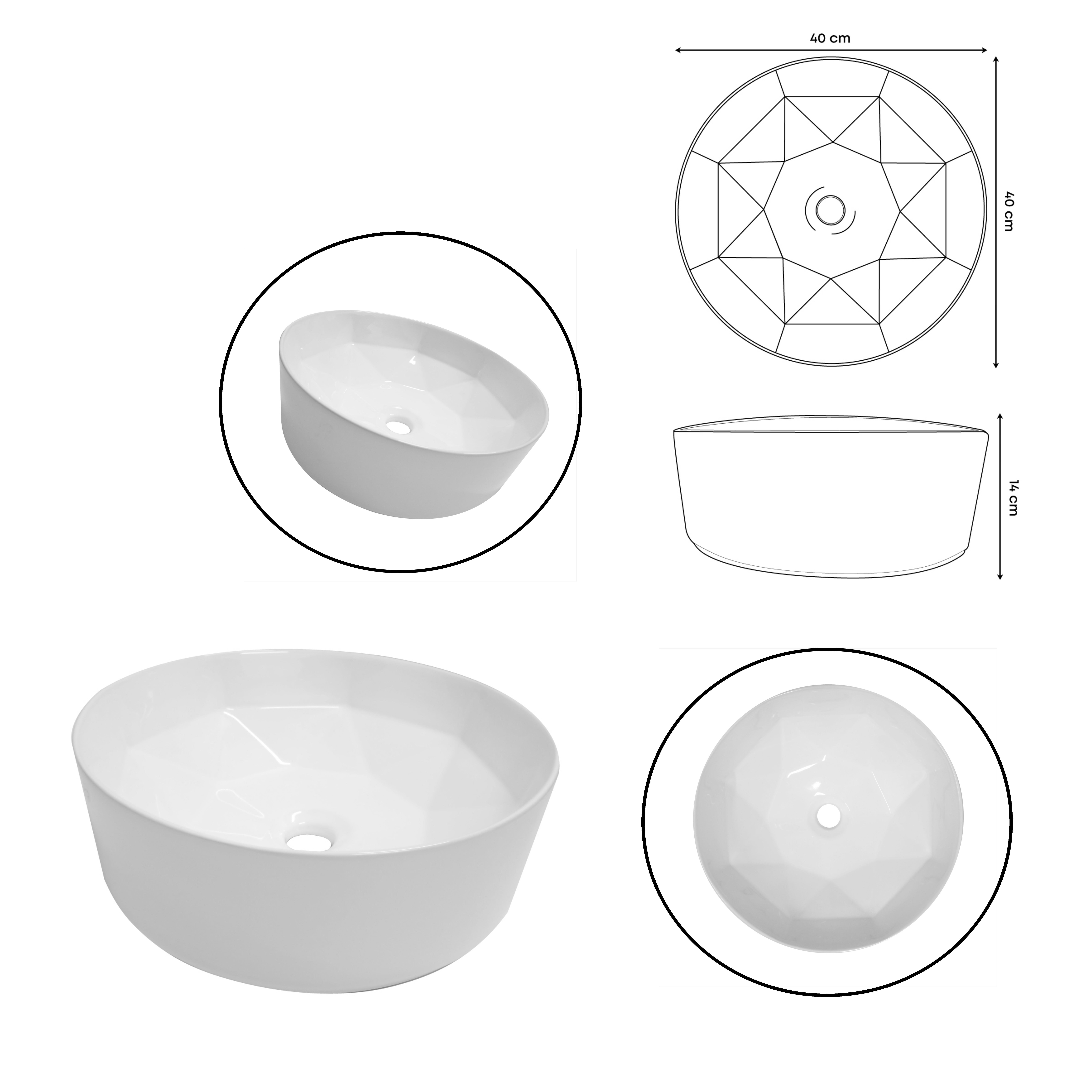 Combo Lavamanos y Grifería de Lujo Negro C1285
