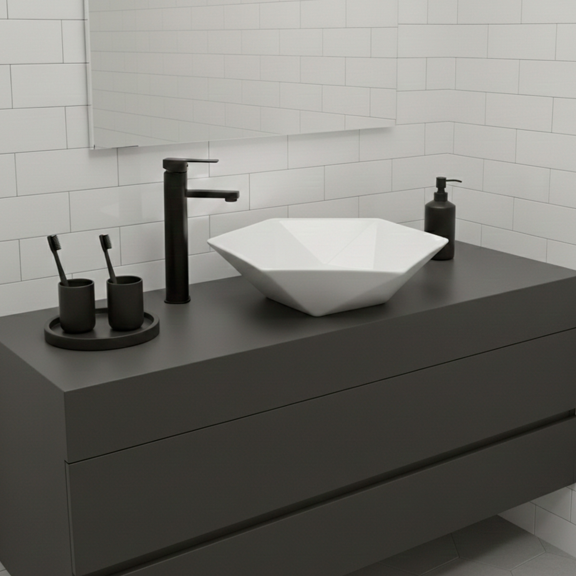 Combo Lavamanos + Grifería Mezclador + Push C1296