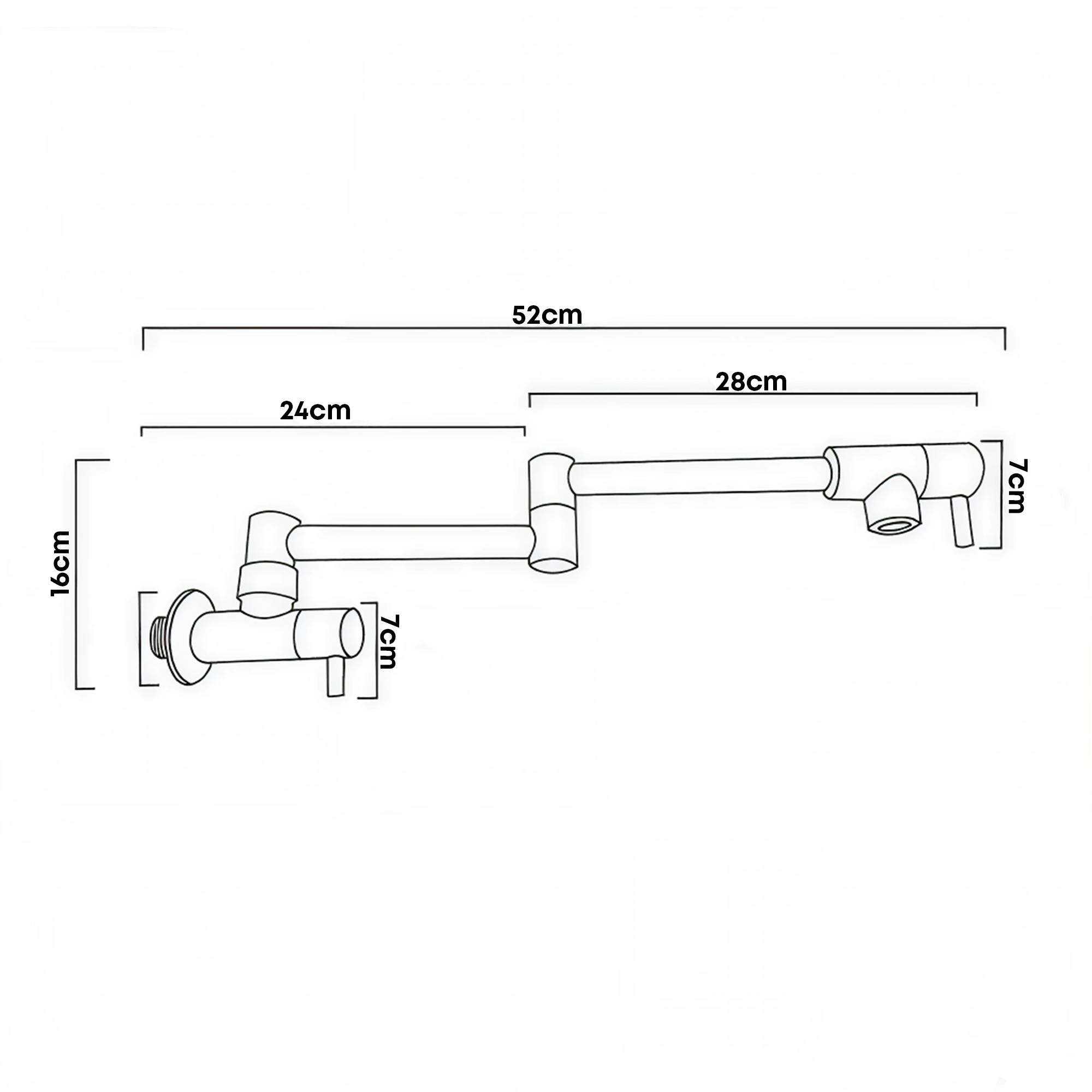 Griferia A Muro Escualizable Negra Para Uso Mixto Agua Fria