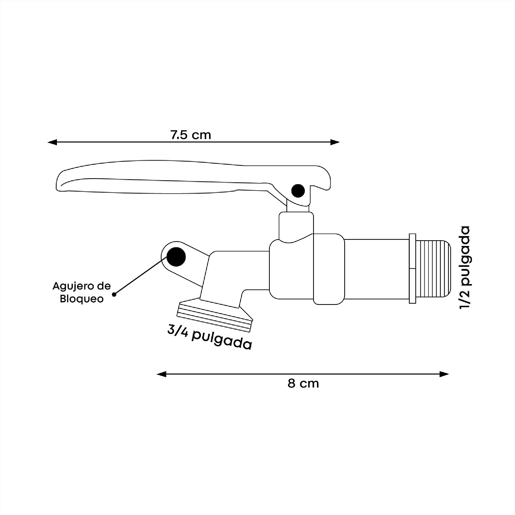 Llave Bola Jardin Lavadero Con Sistema Candado Ccol