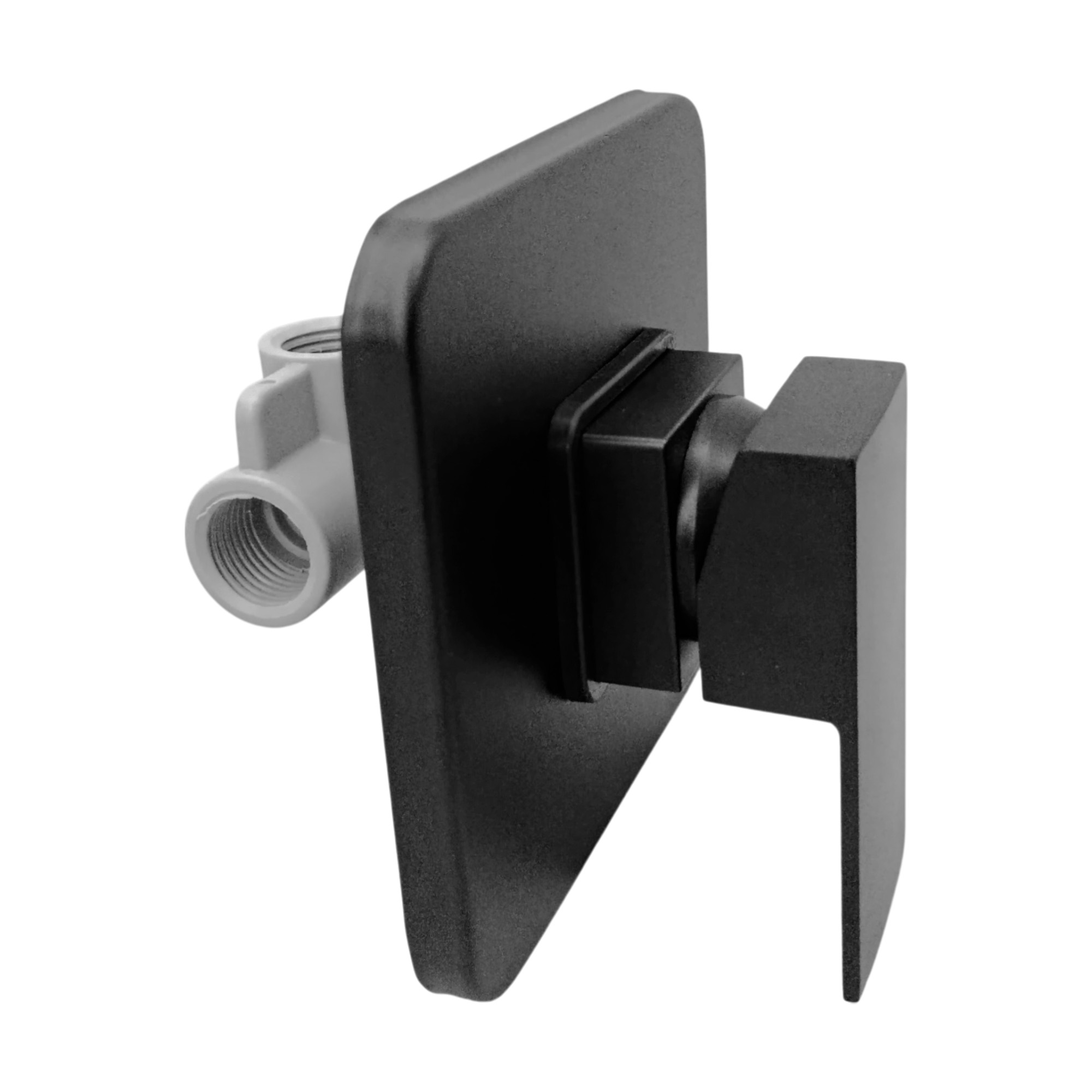 Monomando Mezclador Cuadrado Negro Cuerpo PVC