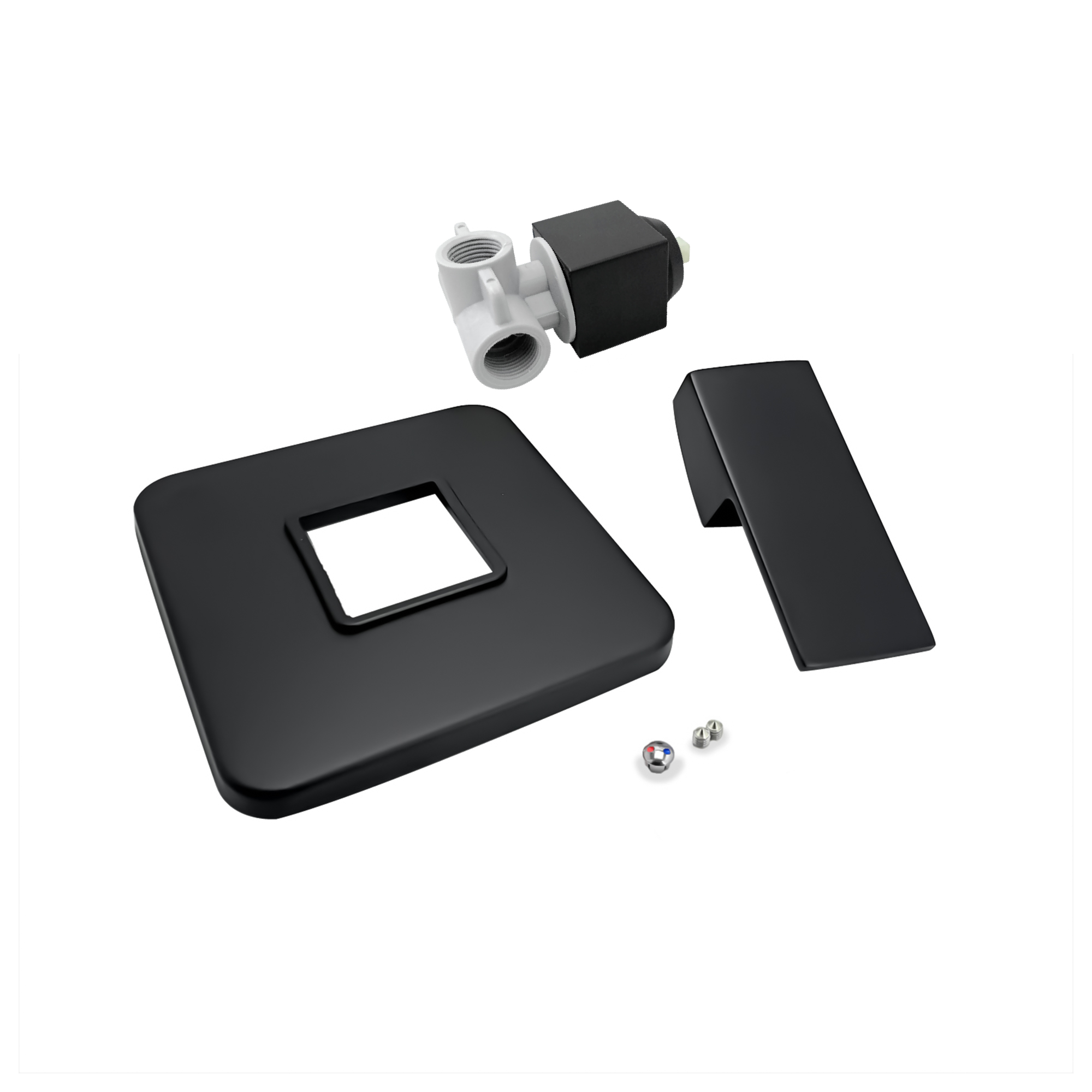 Monomando Mezclador Cuadrado Negro Cuerpo PVC