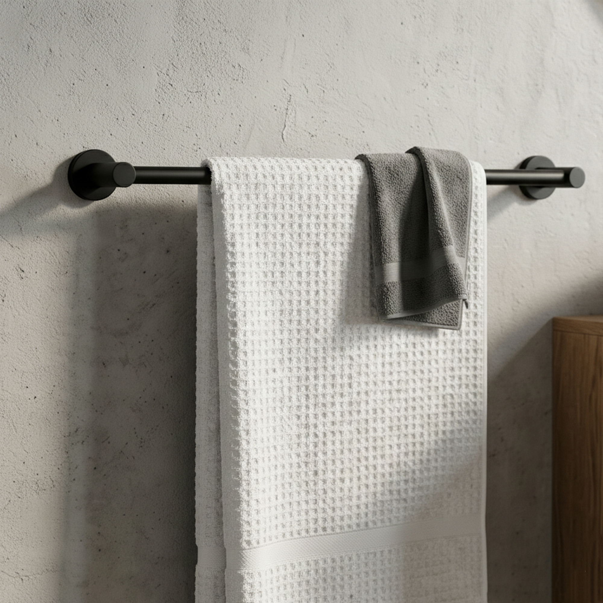 Toallero Negro Accesorio Baño