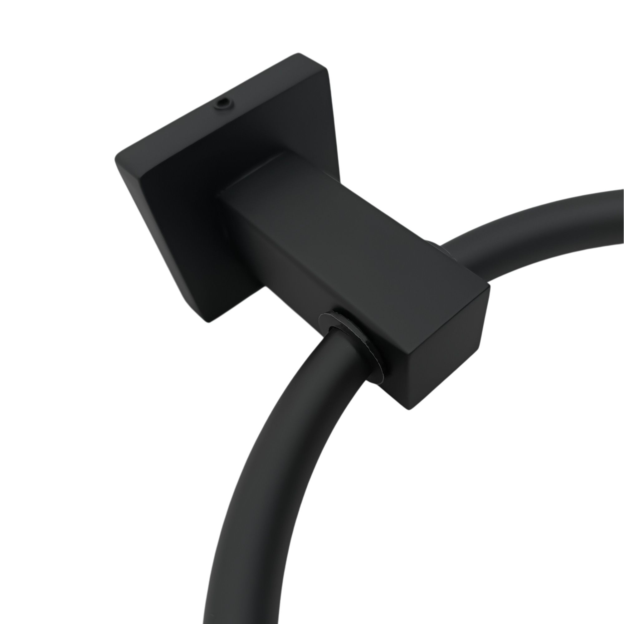 Toallero Mano Aro Base Cuadrada Negro