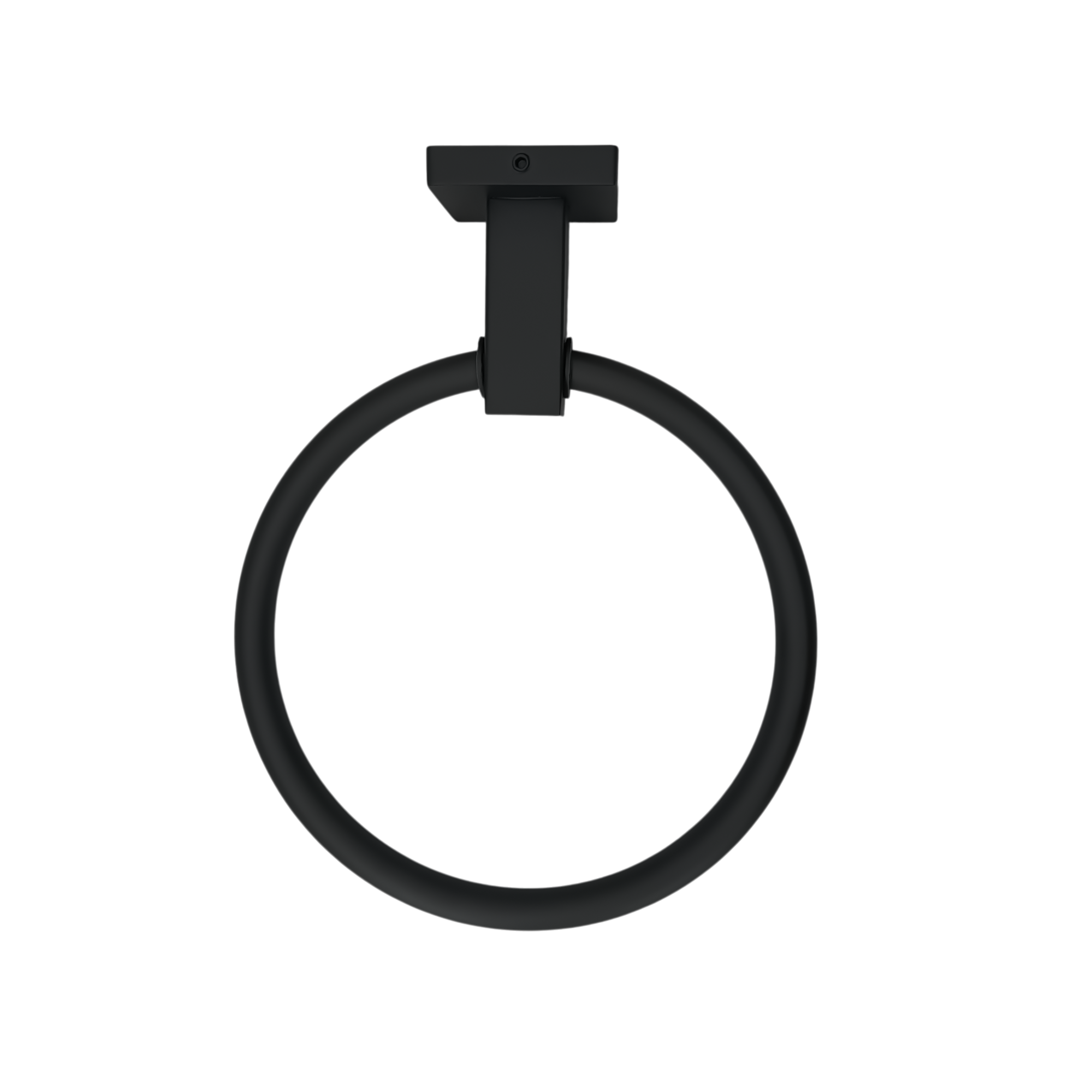 Toallero Mano Aro Base Cuadrada Negro