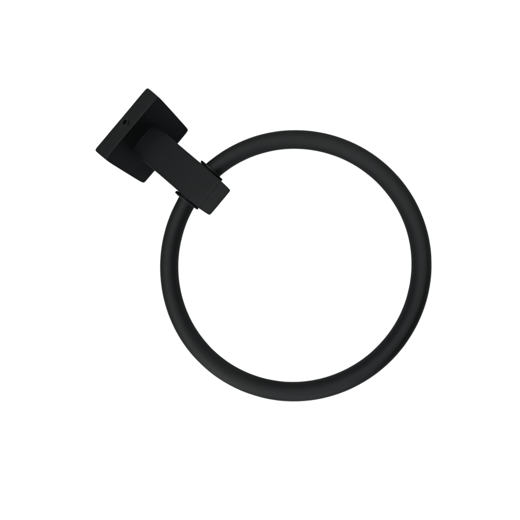 Toallero Mano Aro Base Cuadrada Negro