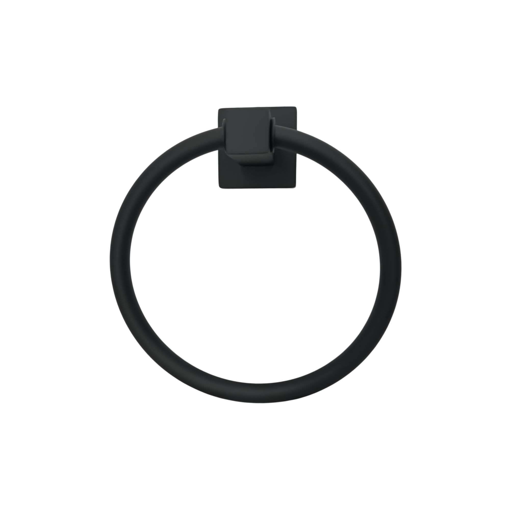 Toallero Mano Aro Base Cuadrada Negro