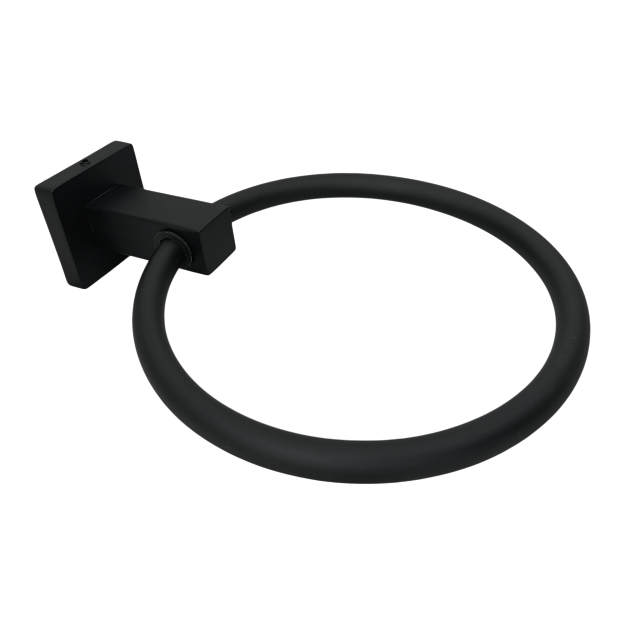 Toallero Mano Aro Base Cuadrada Negro