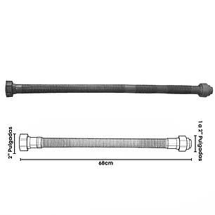 Sifón Flexible Sencillo Pvc Lavaplatos Gris Para 2 Pulgadas