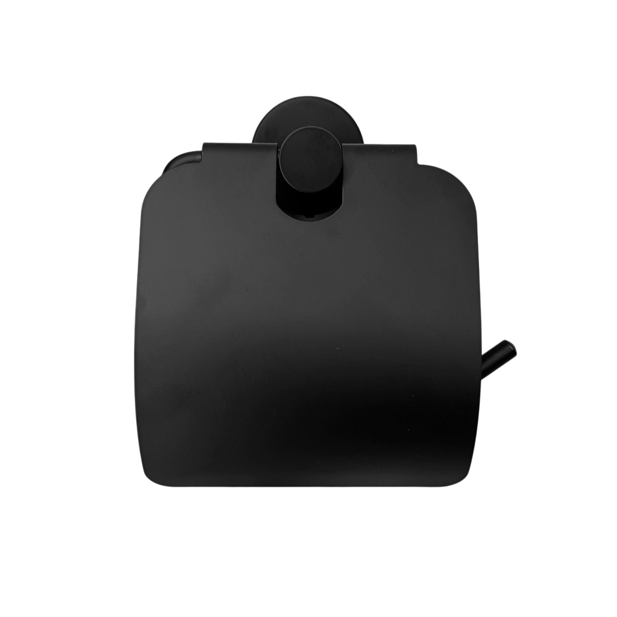 Portarollo Con Cubre Rollo Base Redonda Negro