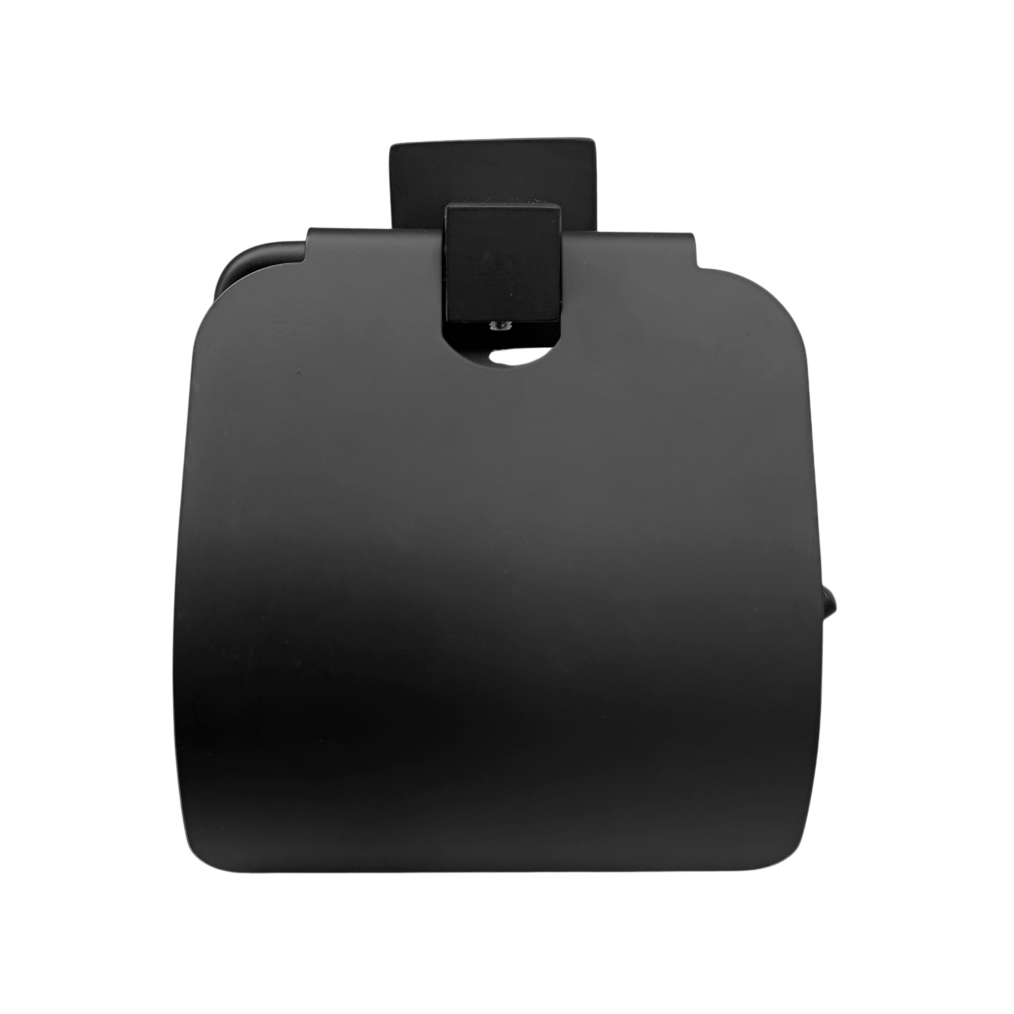 Portarrollo Base Cuadrada Negro Con Cubre Rollo