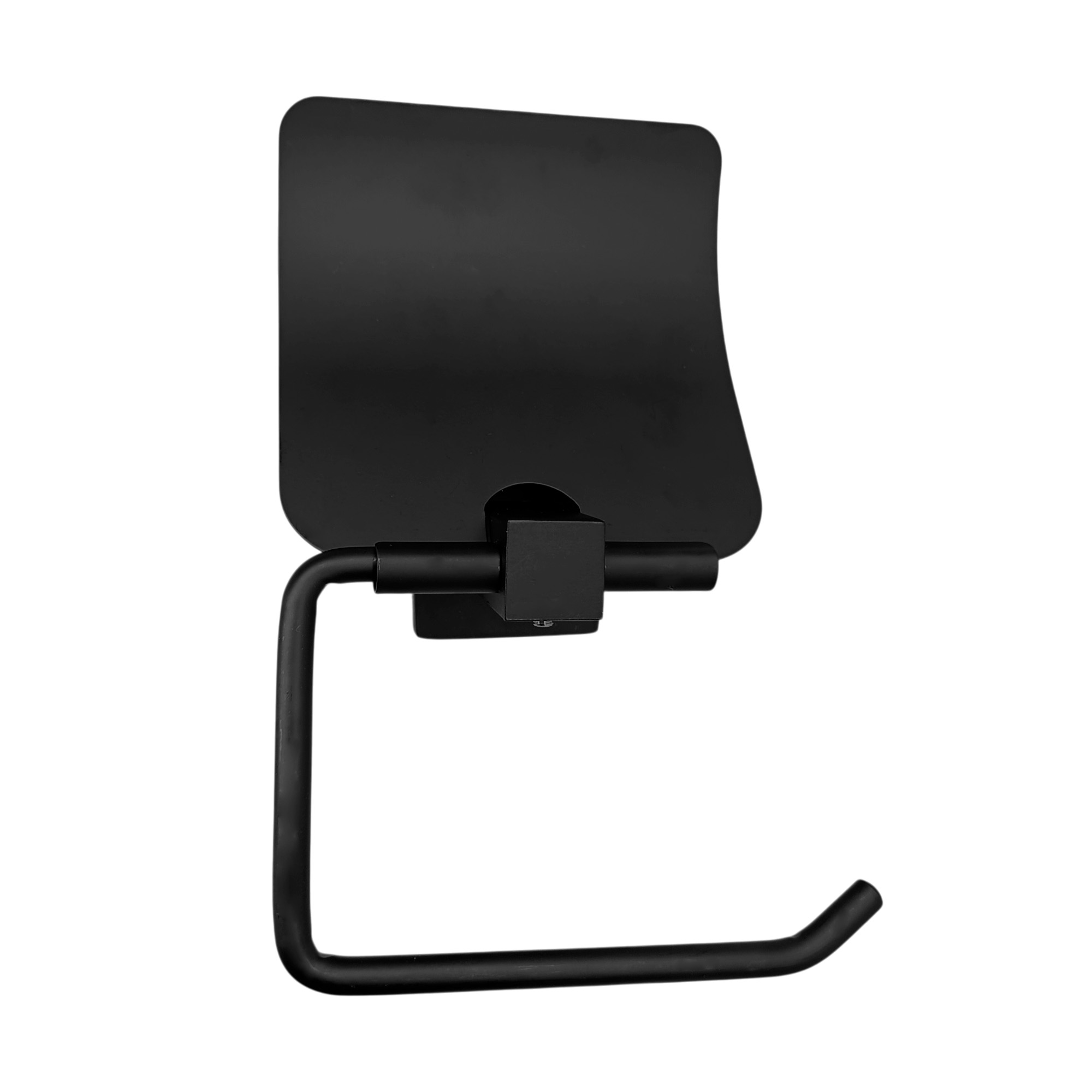 Portarrollo Base Cuadrada Negro Con Cubre Rollo