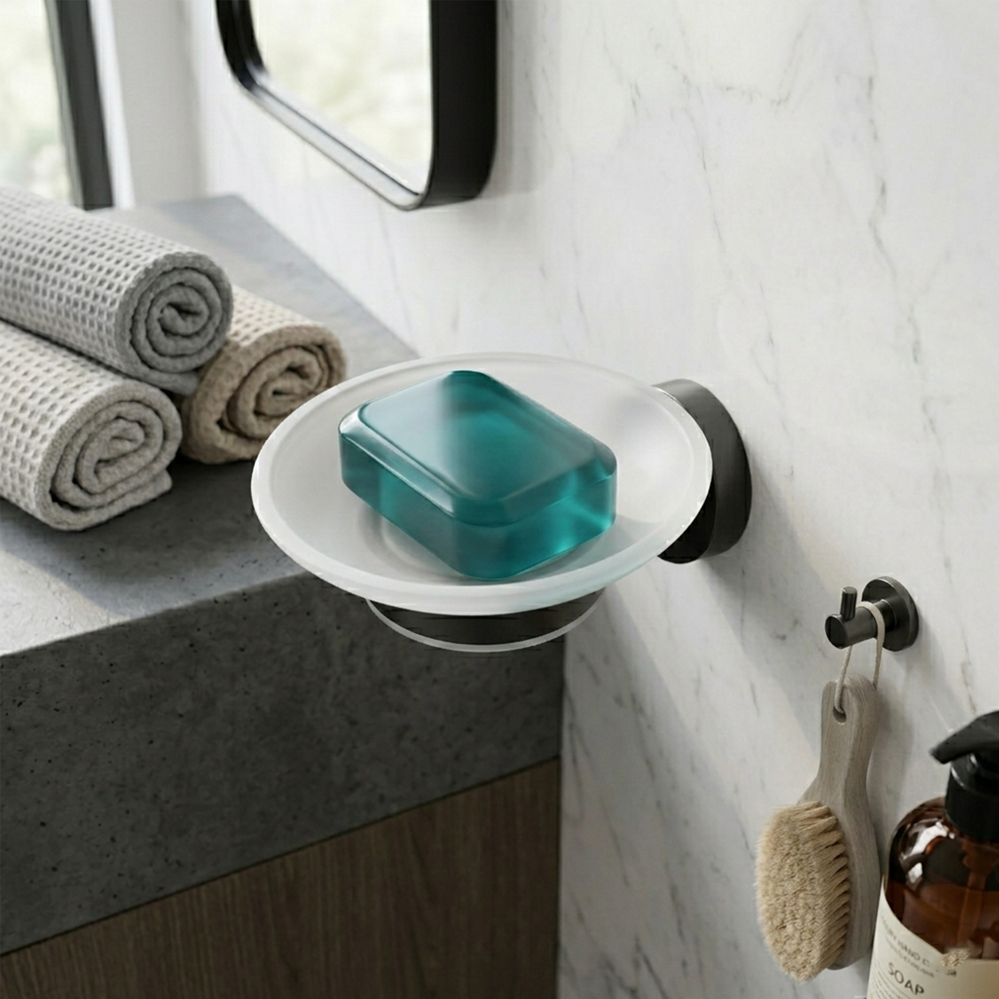 Jabonera Negra Base Redonda CCOL-3300