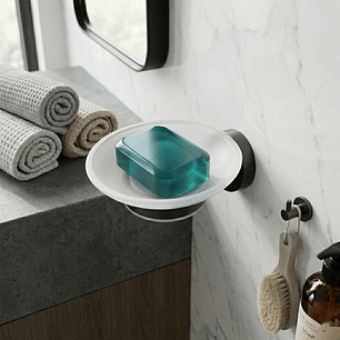 Jabonera Negra Base Redonda CCOL-3300