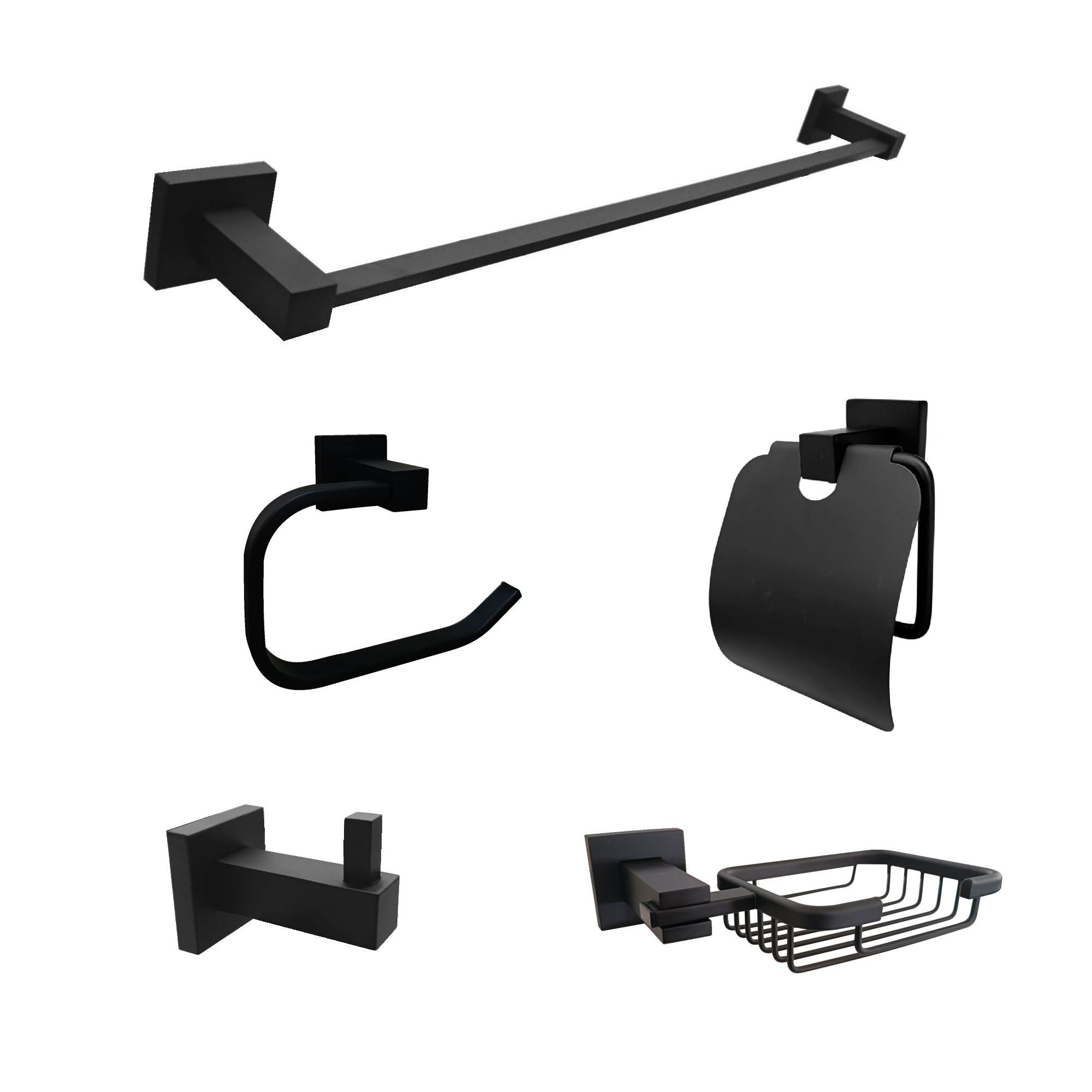 Set Accesorios baño Negro X 5 Piezas Ccol531