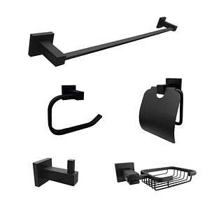 Set Accesorios baño Negro X 5 Piezas Ccol531