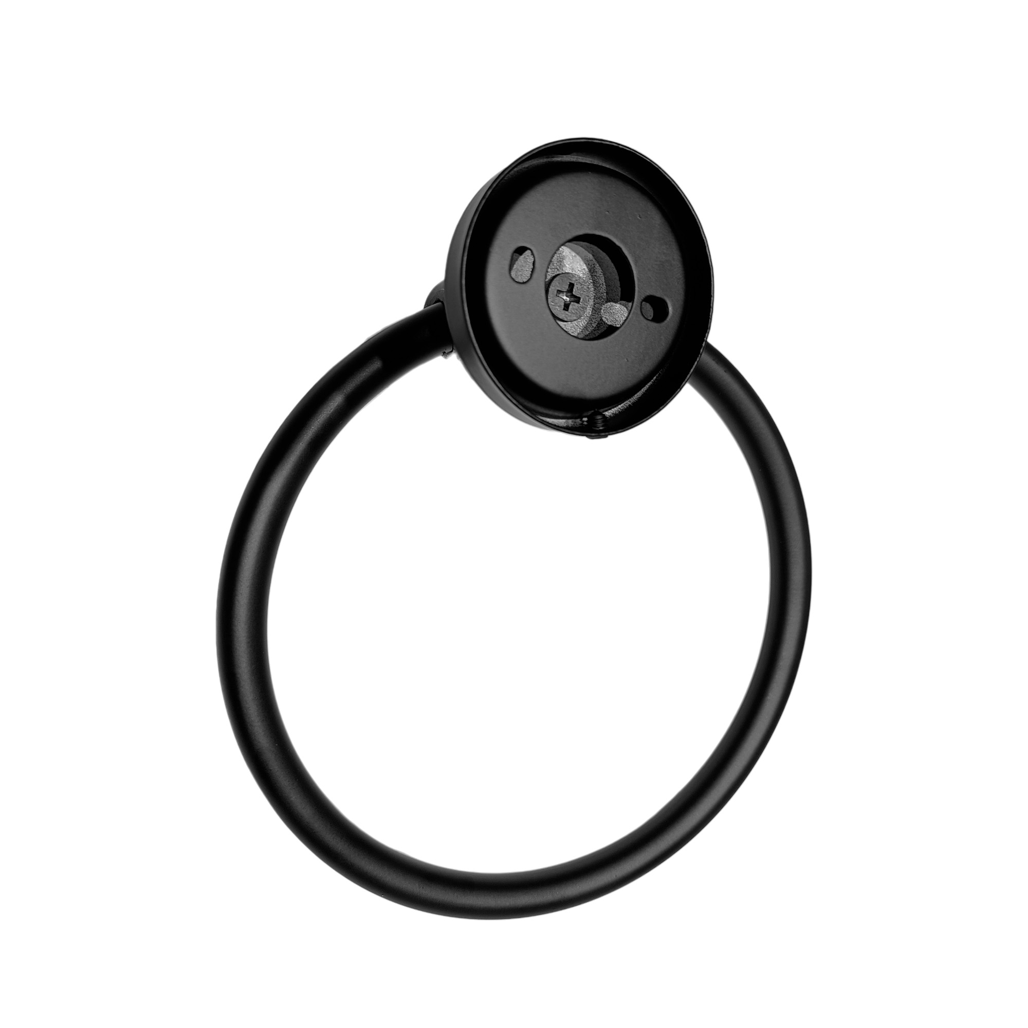 Toallero Mano Aro Base Redonda Negro