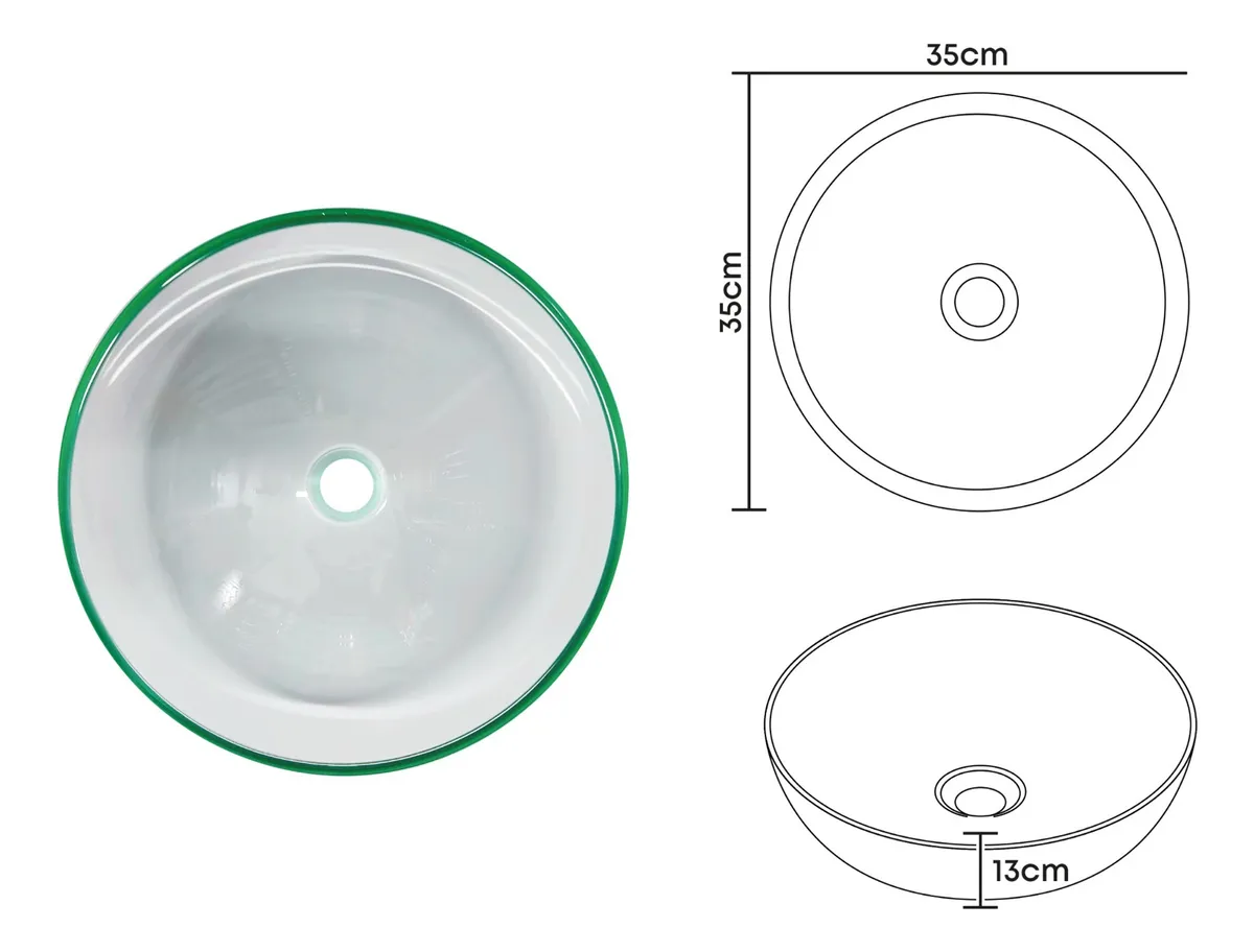 Combo Lavamanos Vidrio Transparente + Griferia + Push C072