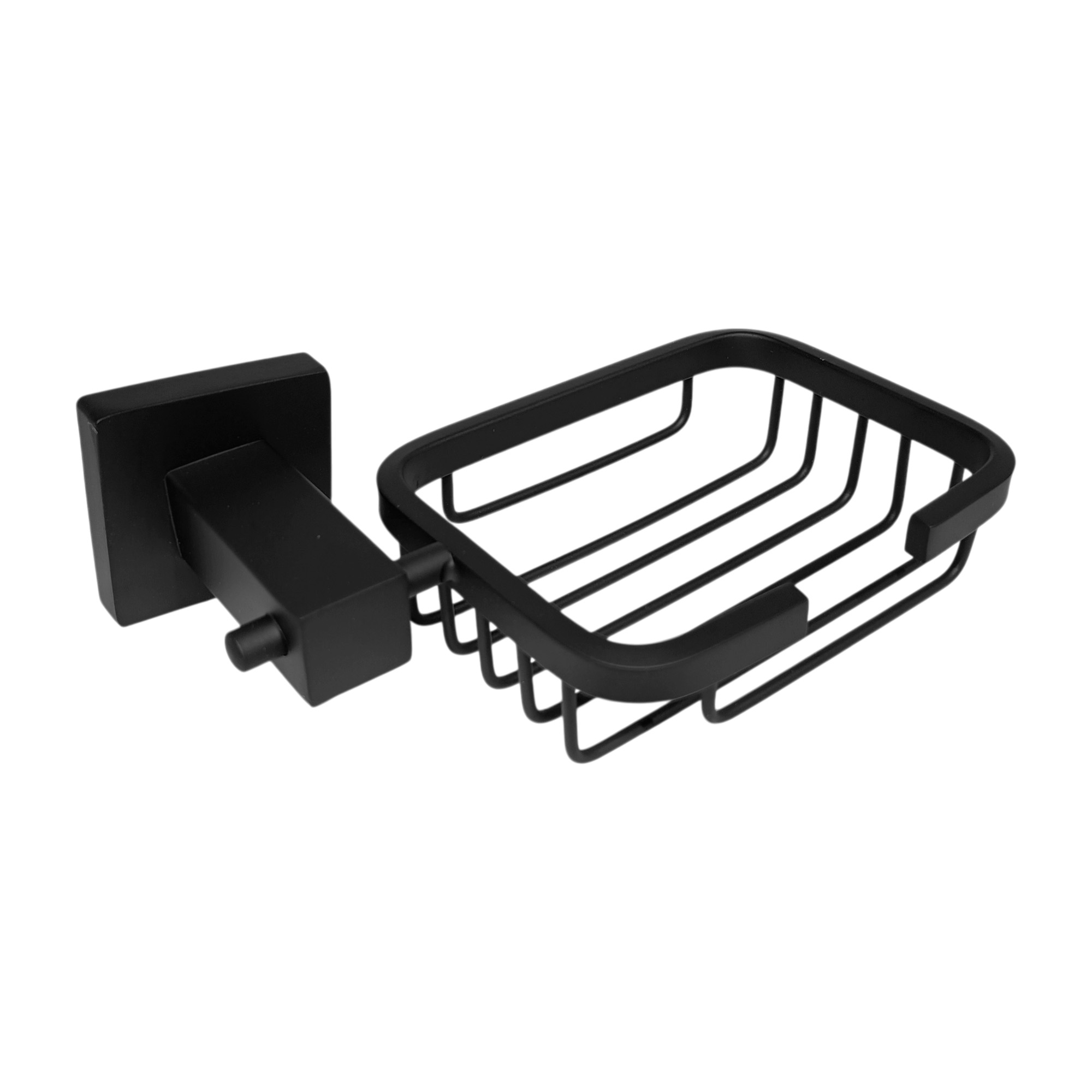 Pack x2 Accesorios Baño Negro Cuadrado x4 Piezas C1323  