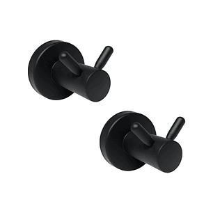 Pack x2 Perchero en Acero Base Redonda Negra Doble Servicio C1341