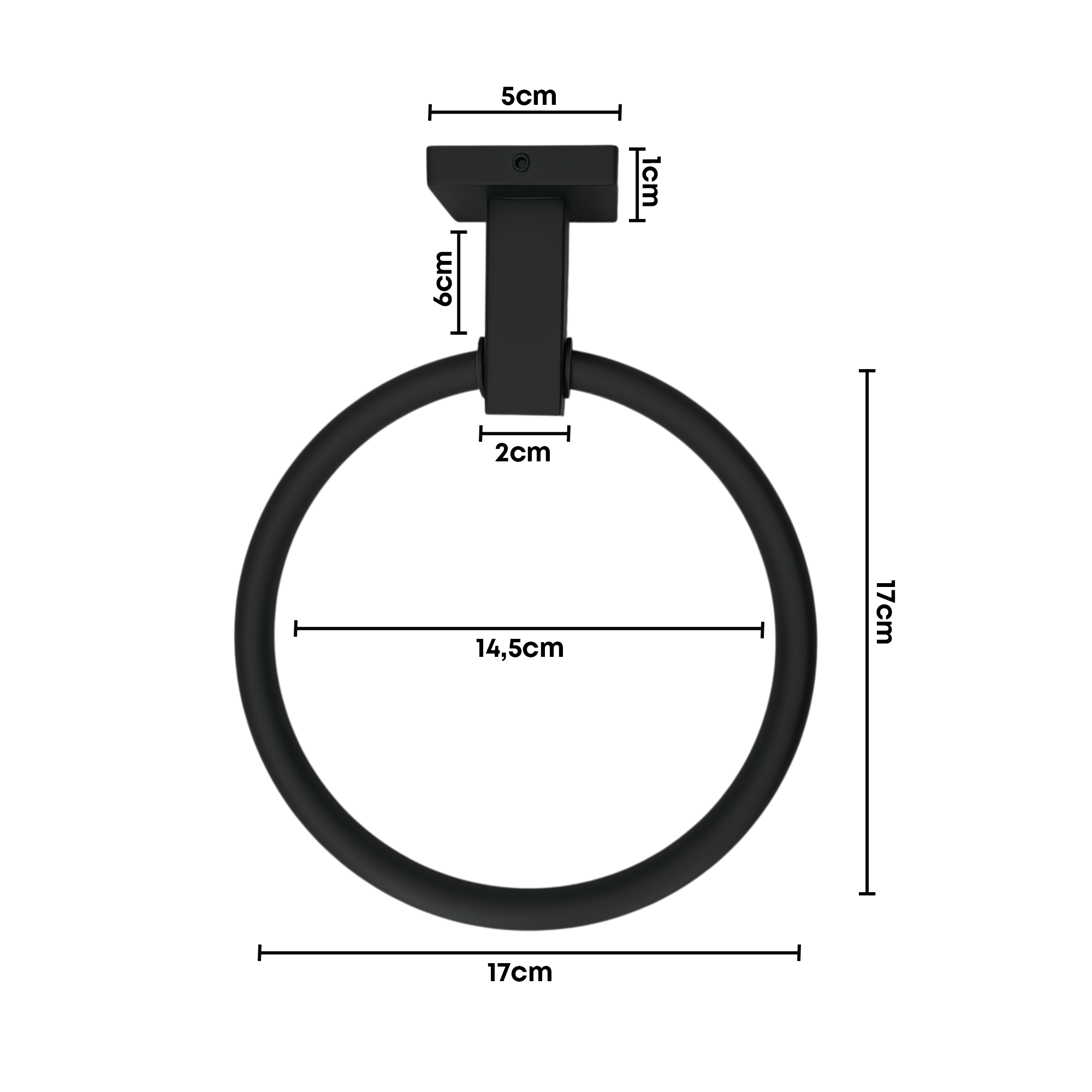 Set Accesorios Baño Negro Cuadrado X6 Piezas C1306