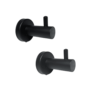 Pack x2 Perchero en Acero Base Redonda Negra un Servicio C1342