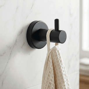 Pack x2 Perchero en Acero Base Redonda Negra un Servicio C1342