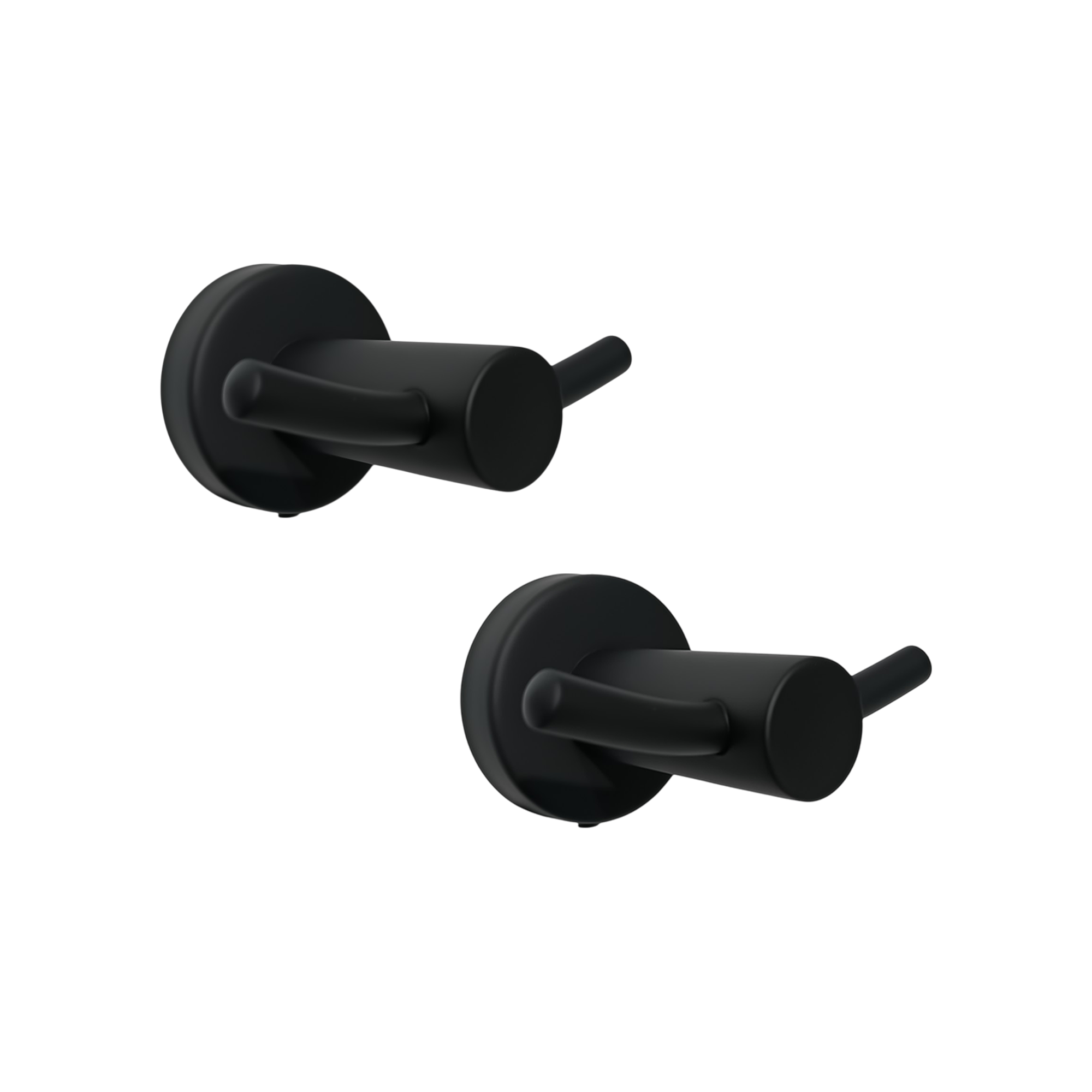 Pack x2 Perchero en Acero Base Redonda Negra Doble Servicio C1343