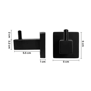 Set Accesorios Baño Negro Cuadrado X3 Piezas C1309