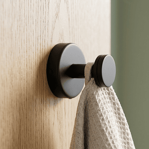 Pack x2 Perchero en Acero Base Redonda Negra un Servicio C1344