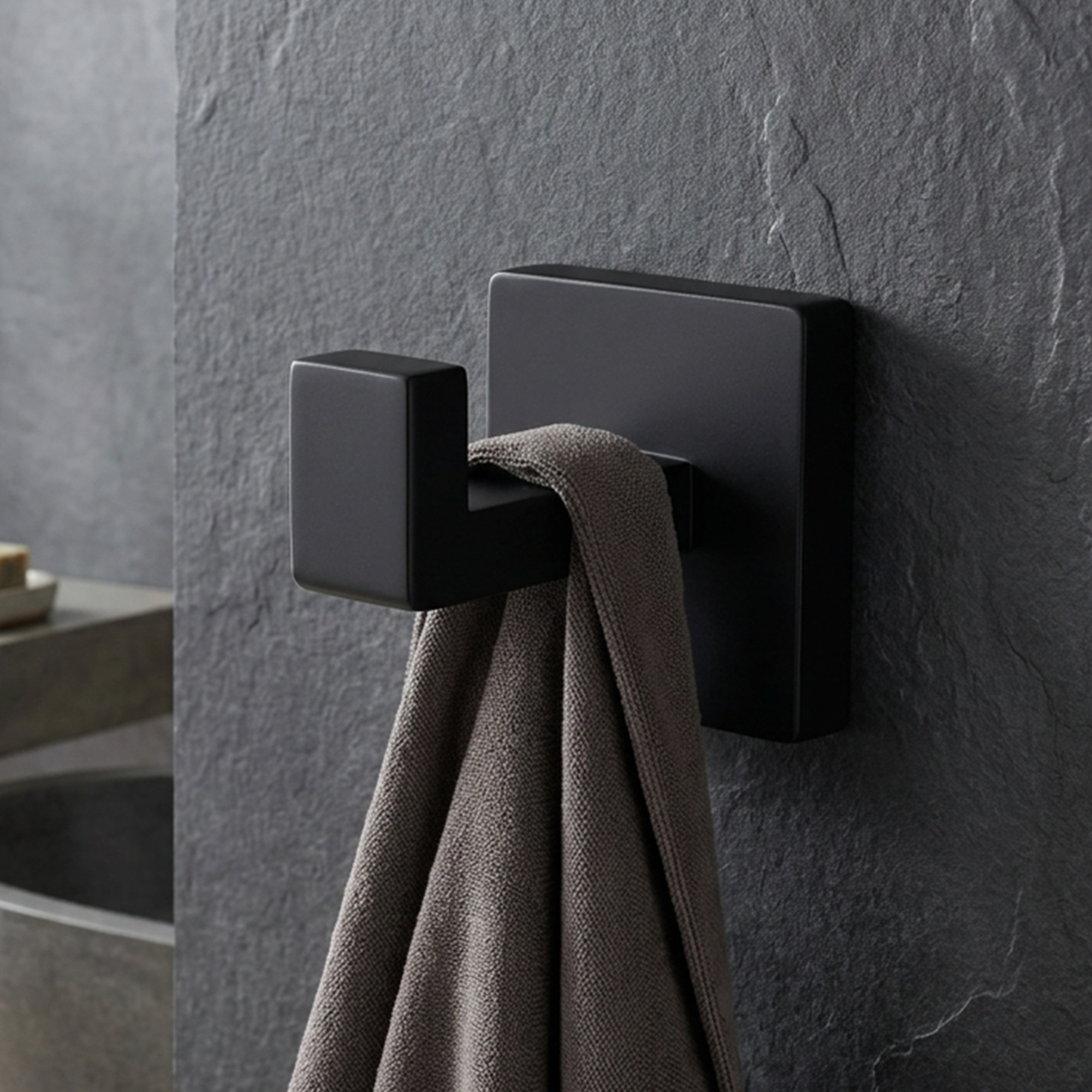 Pack x2 Perchero en Acero Base Cuadrada Negra un Servicio C1345