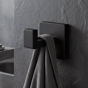 Pack x2 Perchero en Acero Base Cuadrada Negra un Servicio C1345