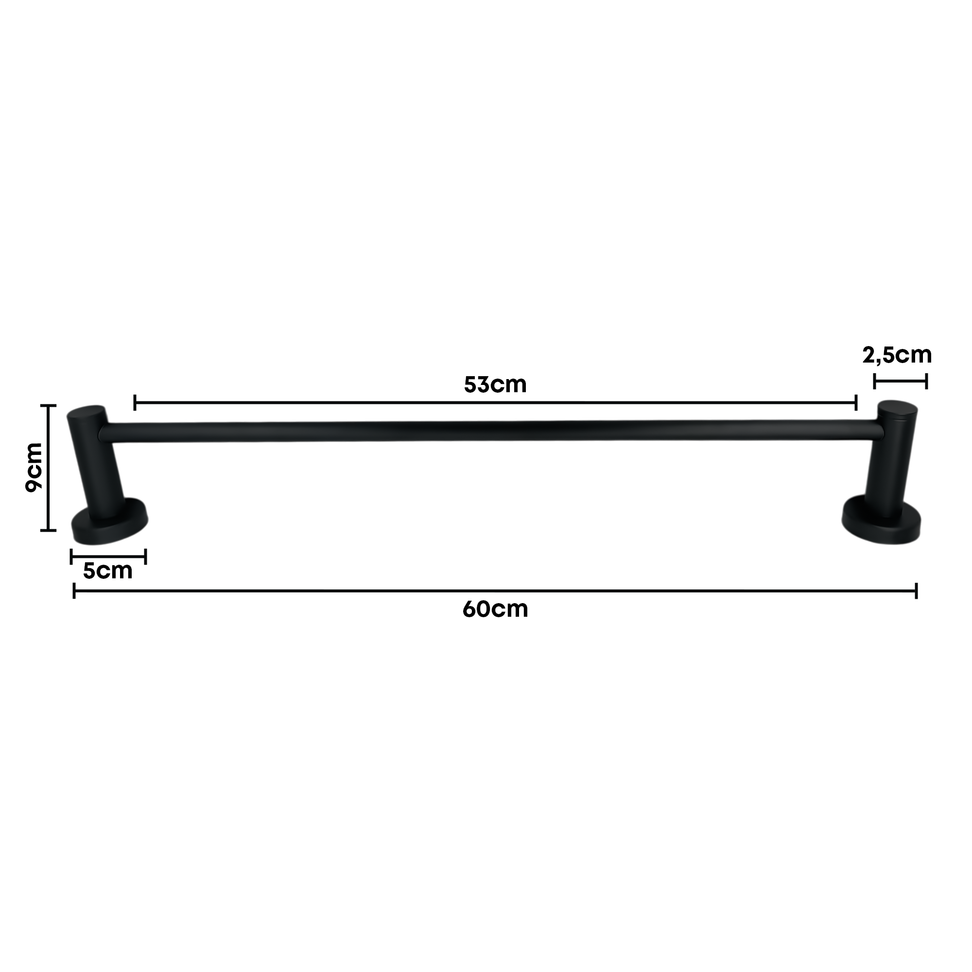 Set Accesorios Baño Negro Redonda X6 Piezas C1310