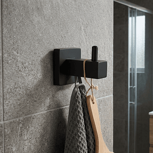 Pack x2 Perchero en Acero Base Cuadrada Negra un Servicio C1346