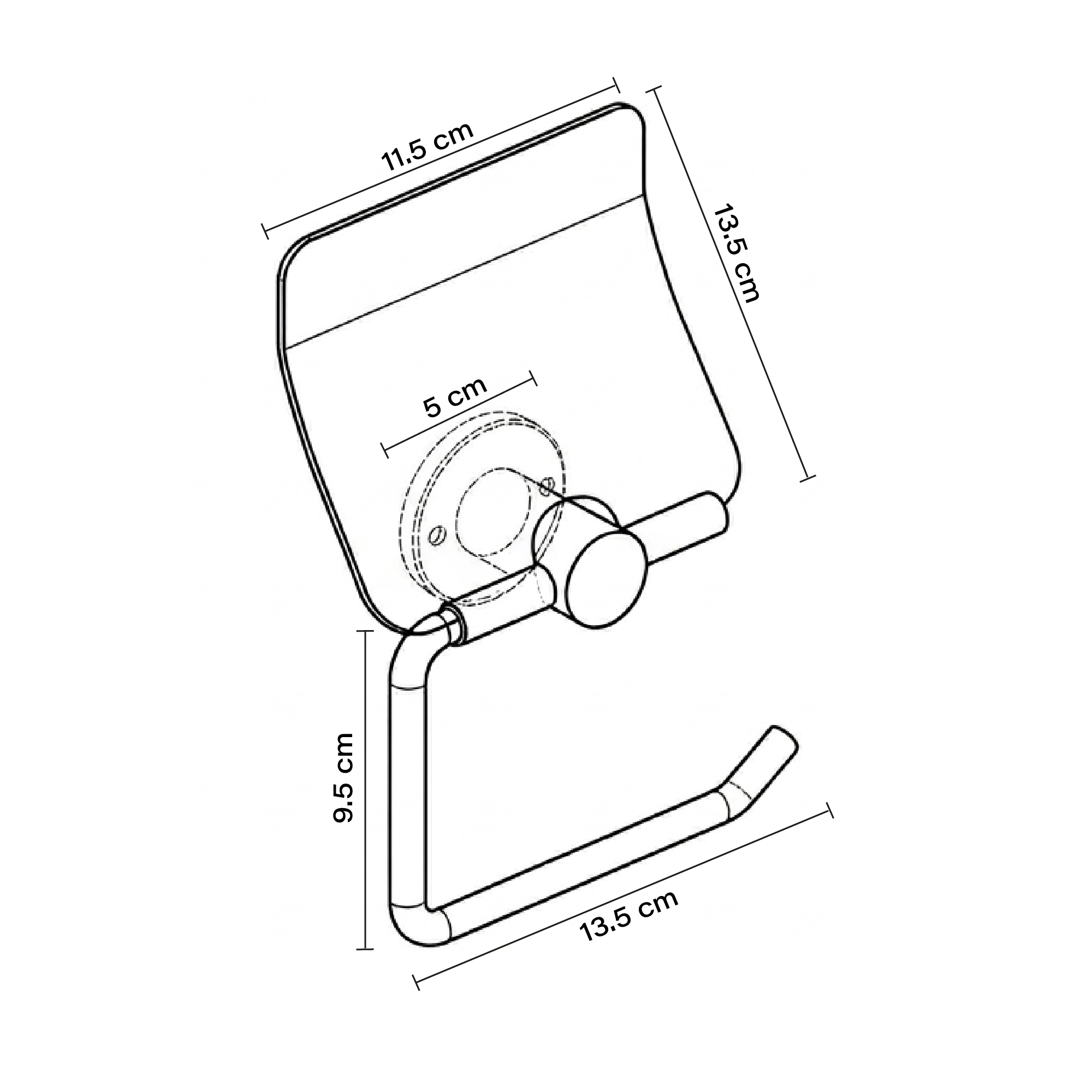 Pack X2 Portarrollo Base Redonda Negra C1348