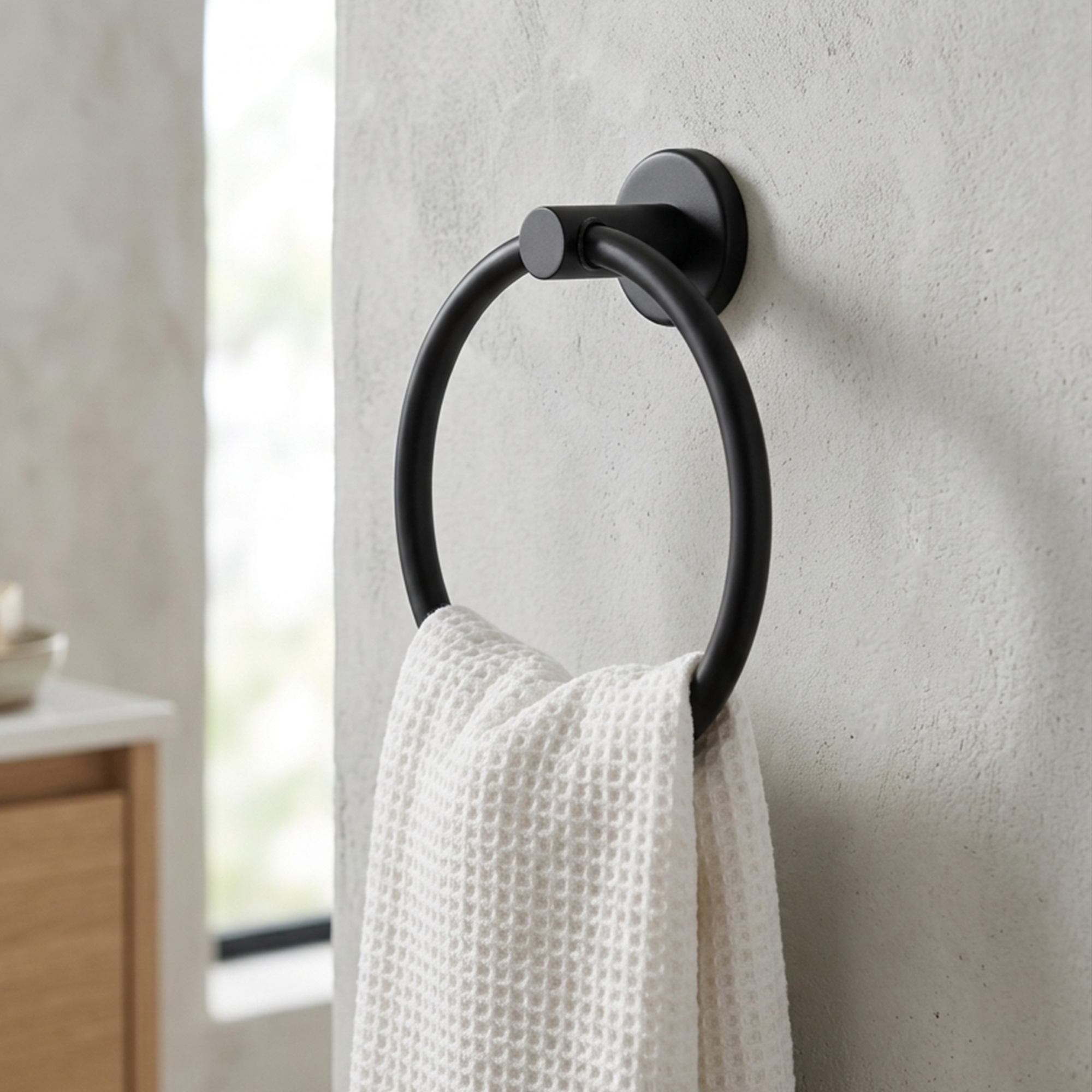 Pack x2 Toallero de Mano Base Redonda Negra C1350