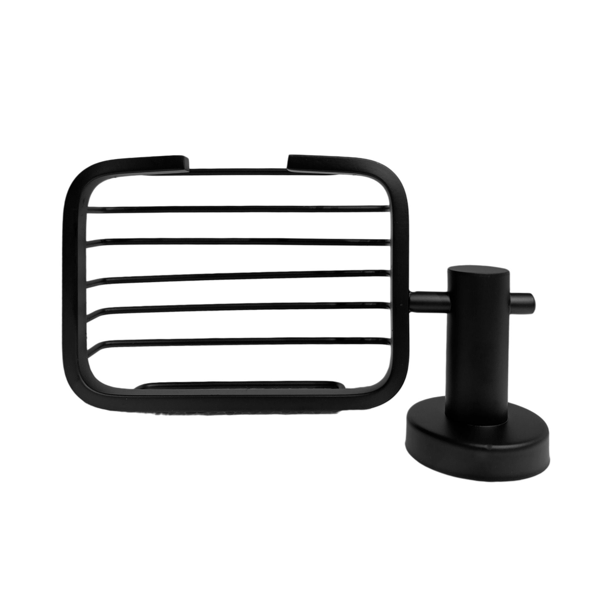 Pack x2 Jaboneras Rejilla en Acero Base Redonda Negra C1353