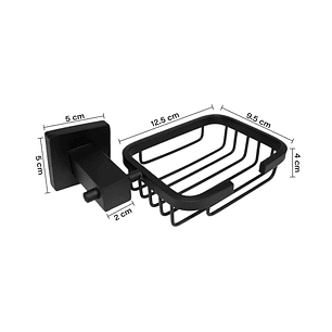 Pack x2 Set Accesorios Baño Negro Cuadrado x6 Piezas C1322