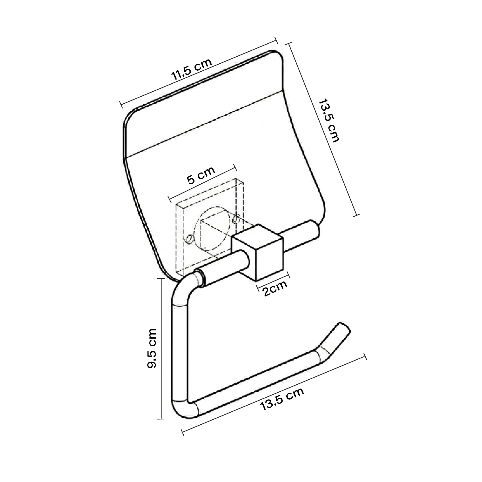 Pack x2 Set Accesorios Baño Negro Cuadrado x6 Piezas C1322