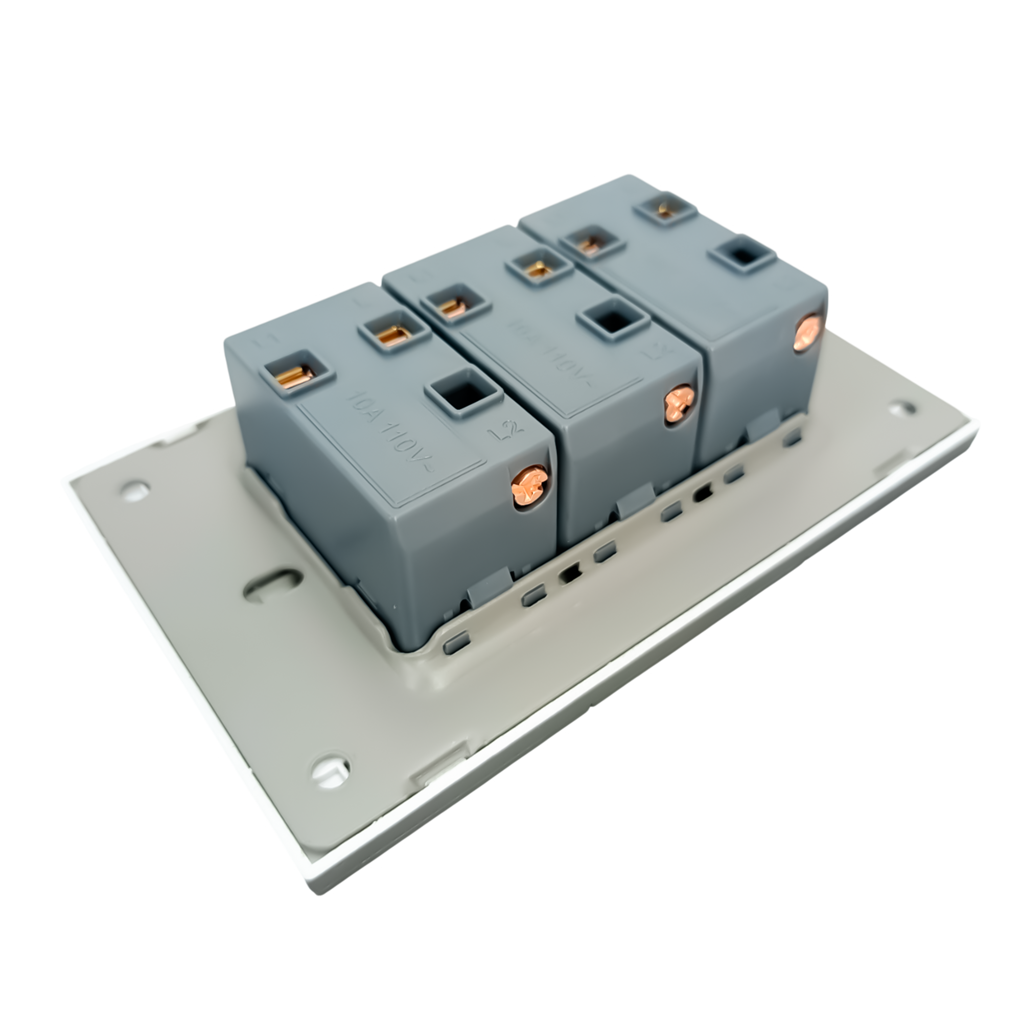 Interruptor Gris Oscuro Invisible Triple