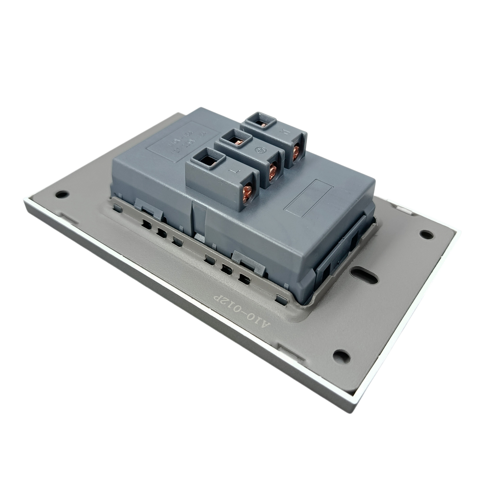 Toma Corriente Invisible Doble Gris