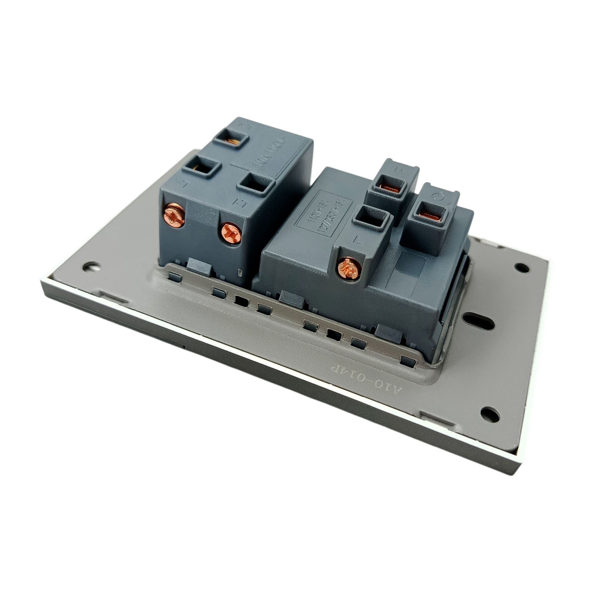 Toma Corriente Invisible + Interruptor Gris