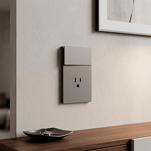 Toma Corriente Invisible + Interruptor Gris