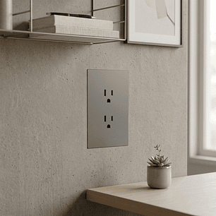 Toma Corriente Invisible Doble Gris
