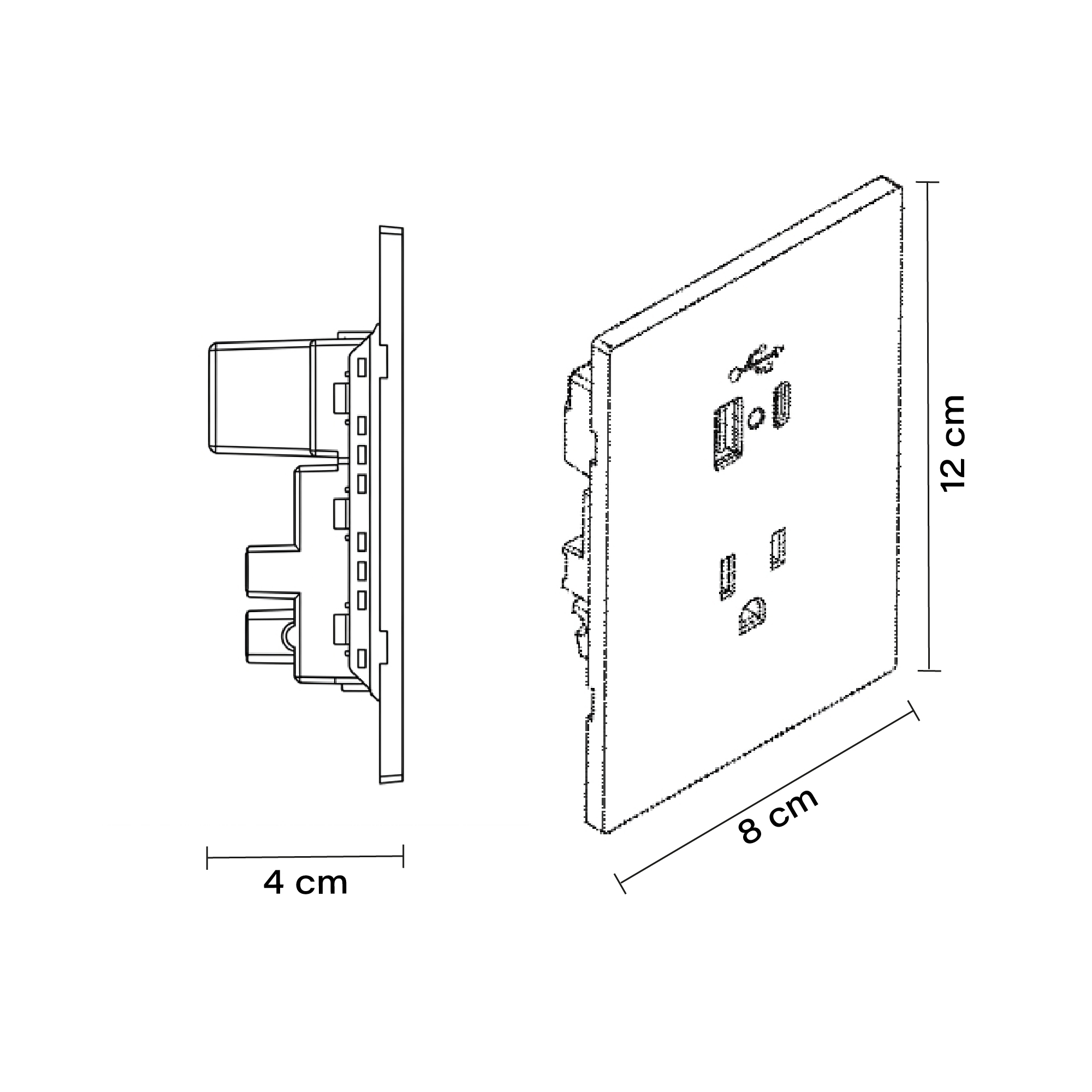 Toma Corriente Invisible + Puertos Usb Gris